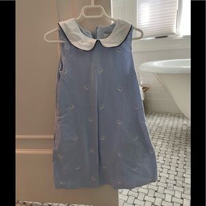 CPC blue with white crabs Peter Pan collar sz 7